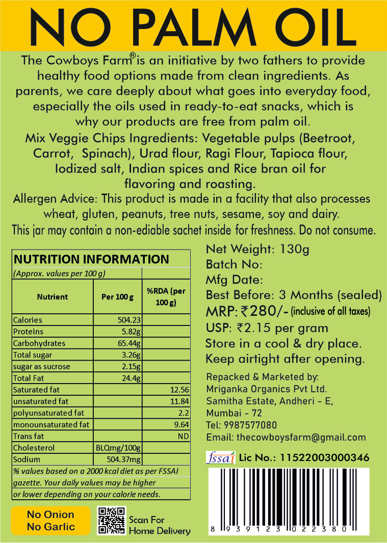 Assorted Veggie Chips (130 gms)