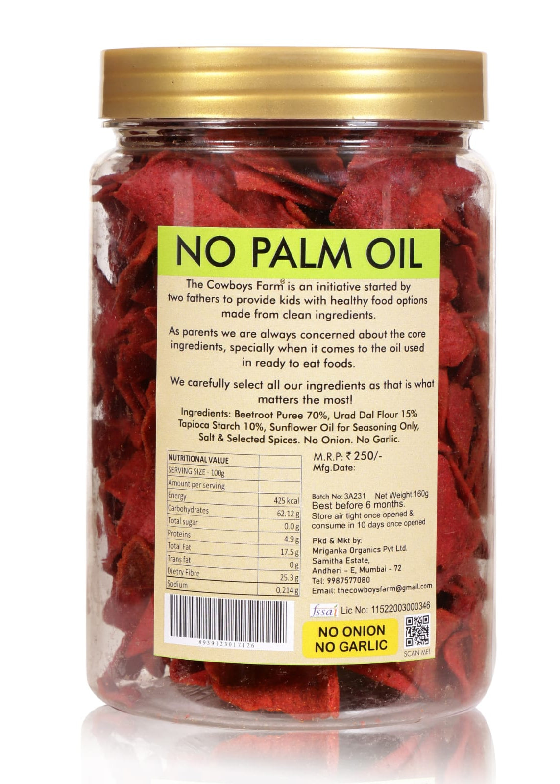 Beetroot Chips (Made with gluten free ingredients)