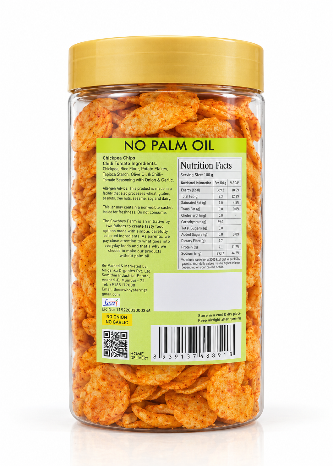 Chilli Tomato Non-Fried Chickpea Chips