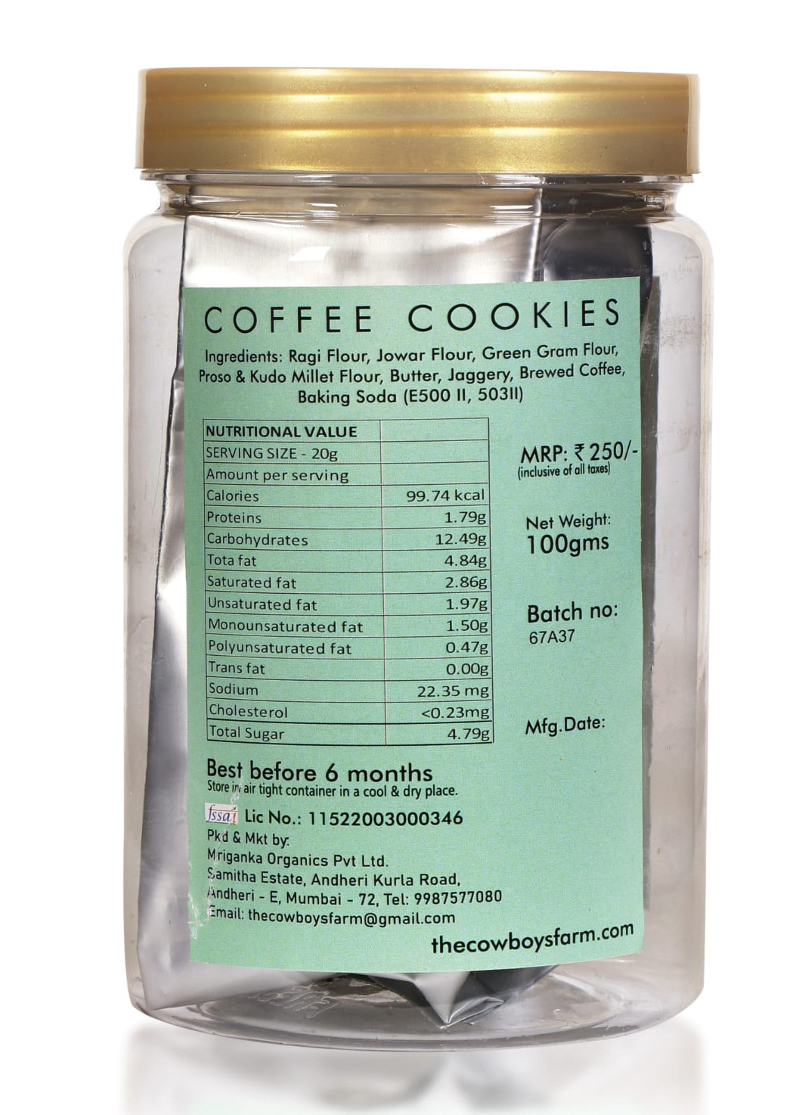 Coffee Cookies (Made with gluten free ingredients)