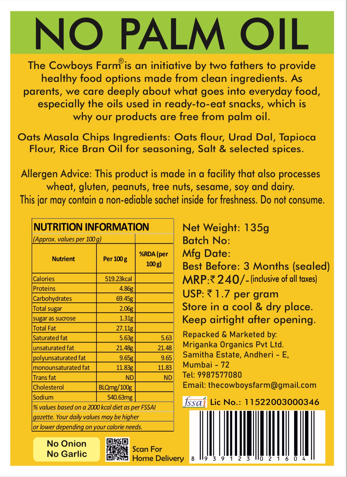 Oats Masala Chips