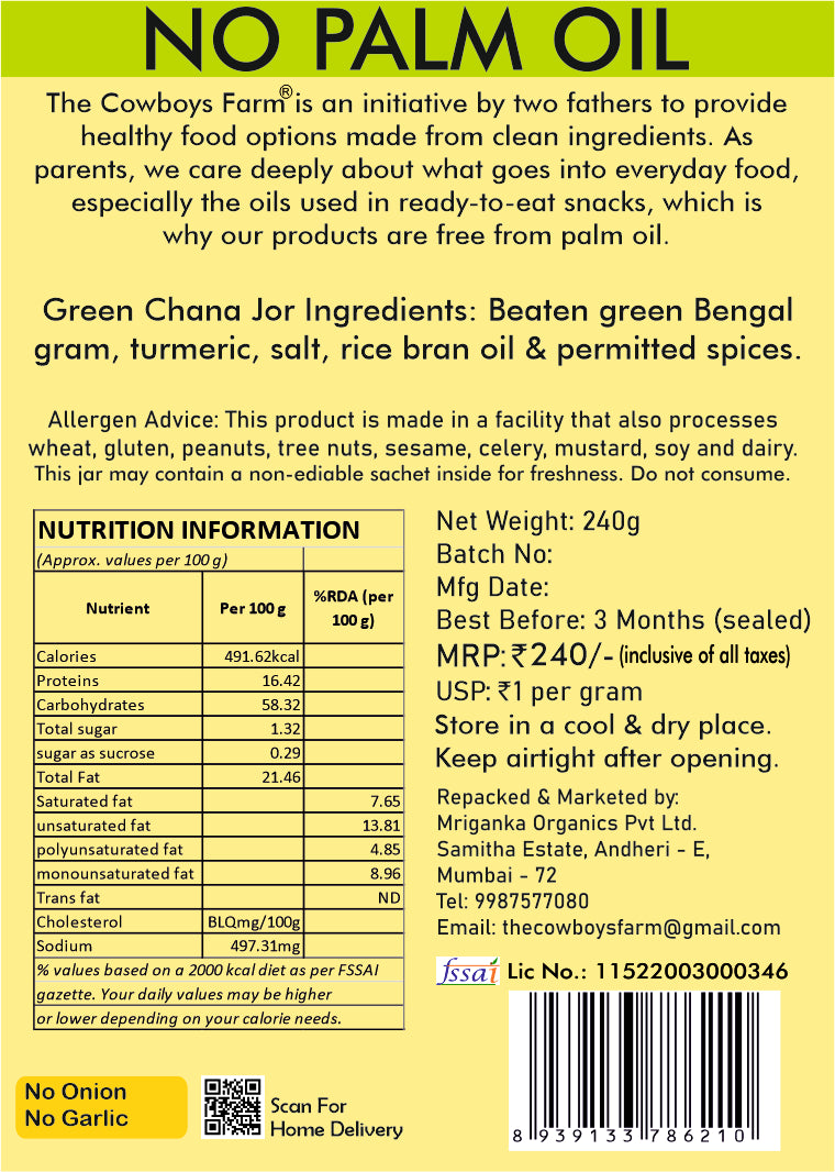 Green Chana Jor - Khatta & Chatpata (240g)