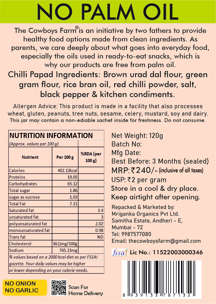 Roasted Red-Chilli Mini Papad