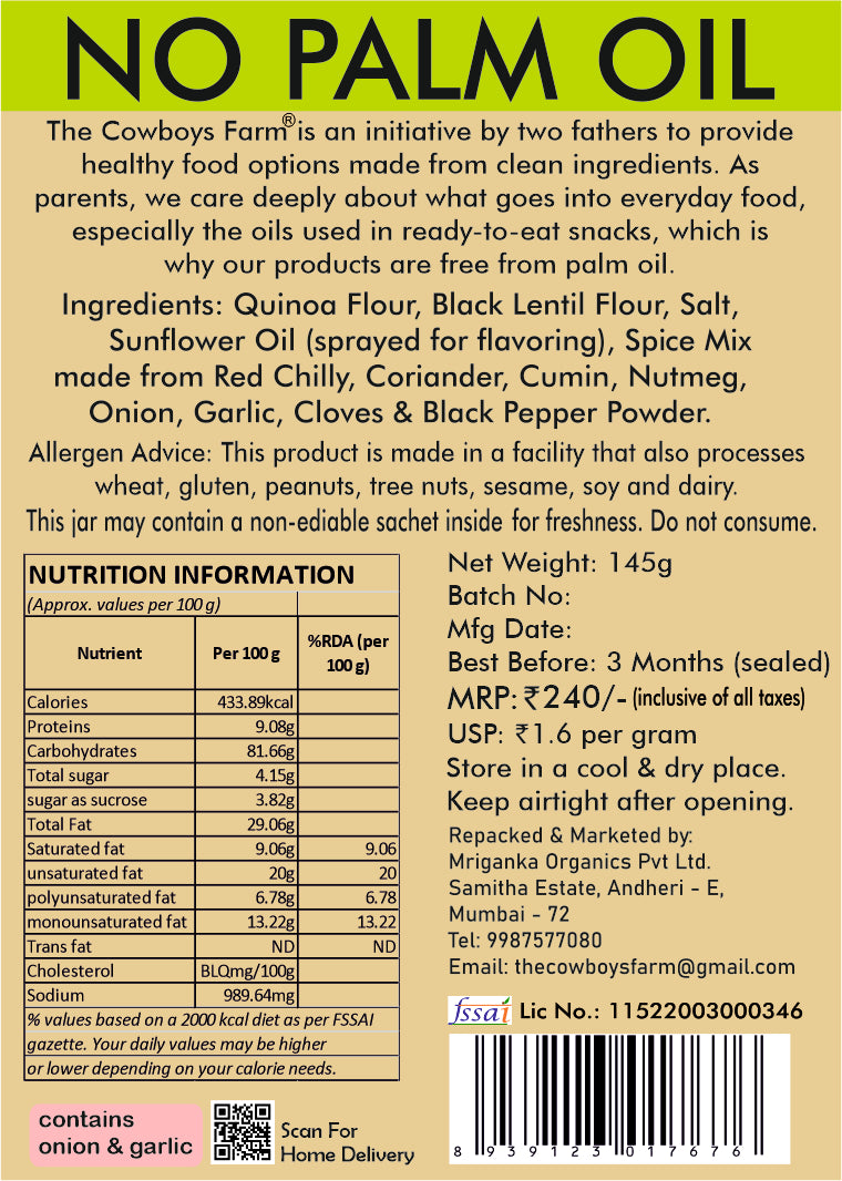 Quinoa Chips (Made with gluten free ingredients)