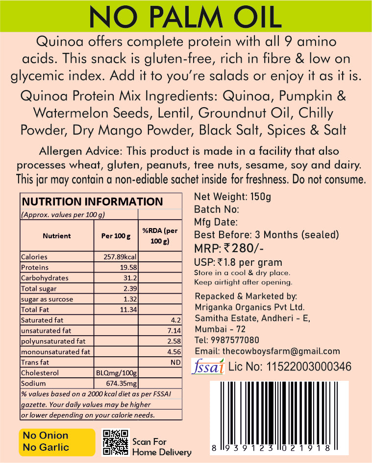 Quinoa Protein Mix (Made with gluten free ingredients)