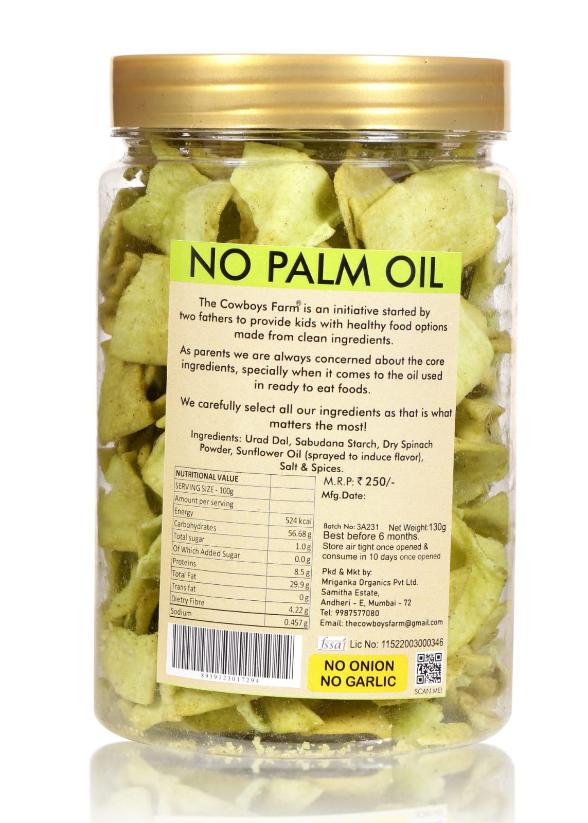 Spinach Lentil Chips (Made with gluten free ingredients)