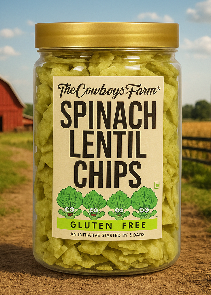 Spinach Lentil Chips (Made with gluten free ingredients)
