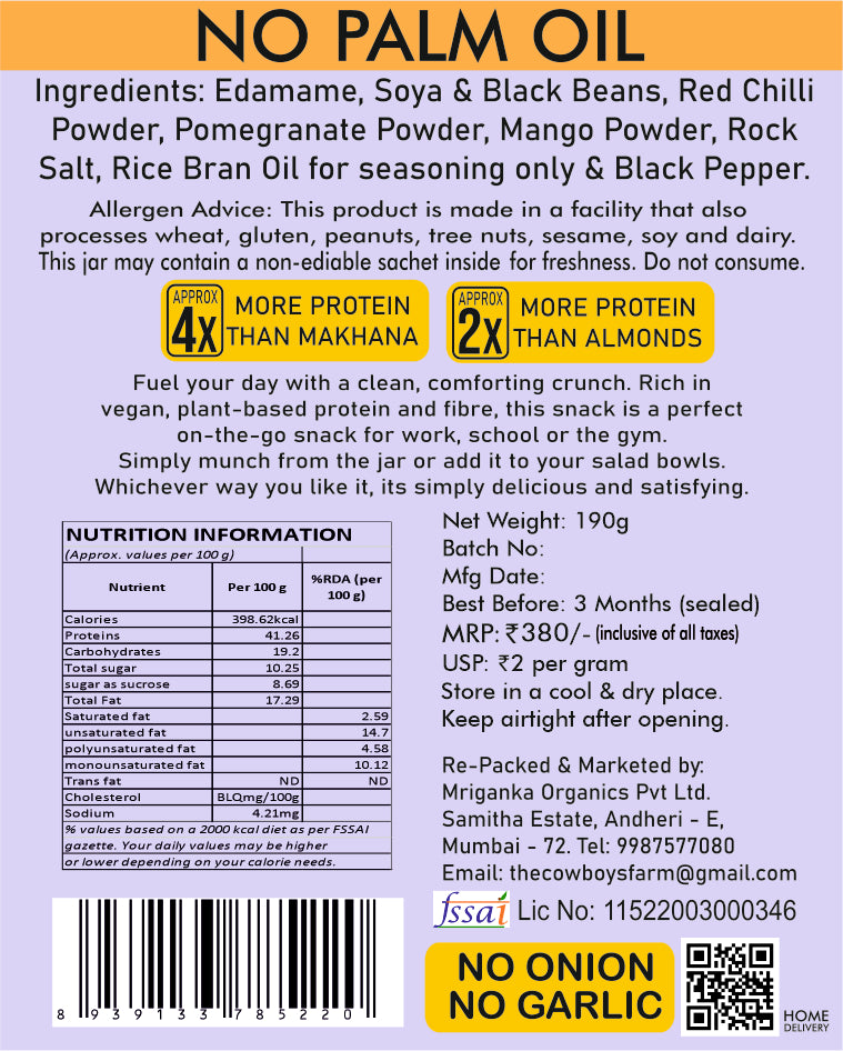 Roasted Chatpata Three -Bean Protein Crunch