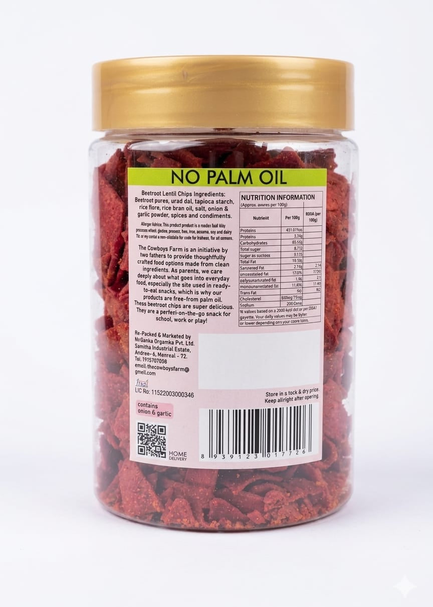 Beetroot Chips (Made with gluten free ingredients) Now Enhanced With Onion & Garlic