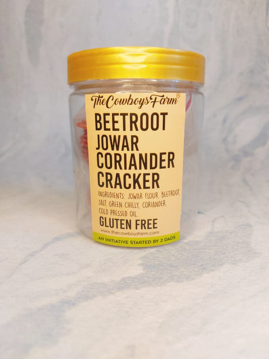 Beetroot Jowar Coriander Cracker