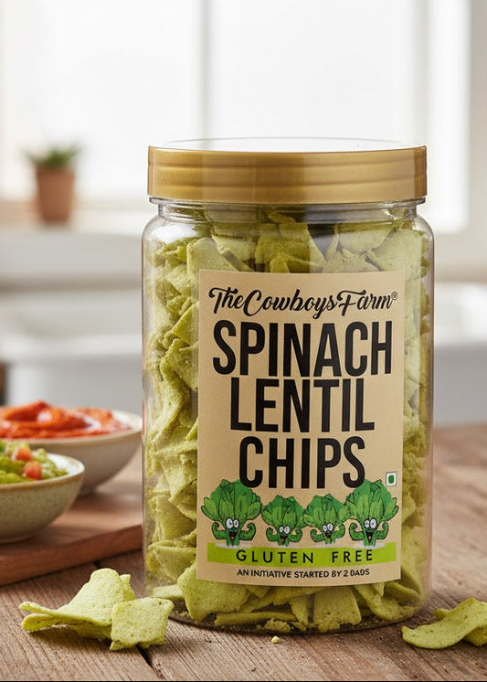 Spinach Lentil Chips (Made with gluten free ingredients)