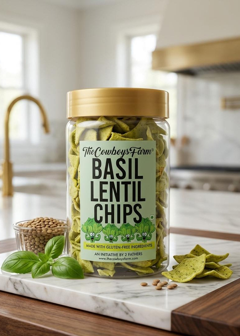 Basil Lentil Chips (Made with gluten free ingredients)