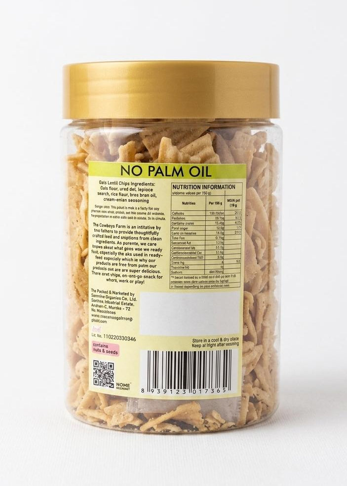 Oats Lentil Chips - Cream & Onion