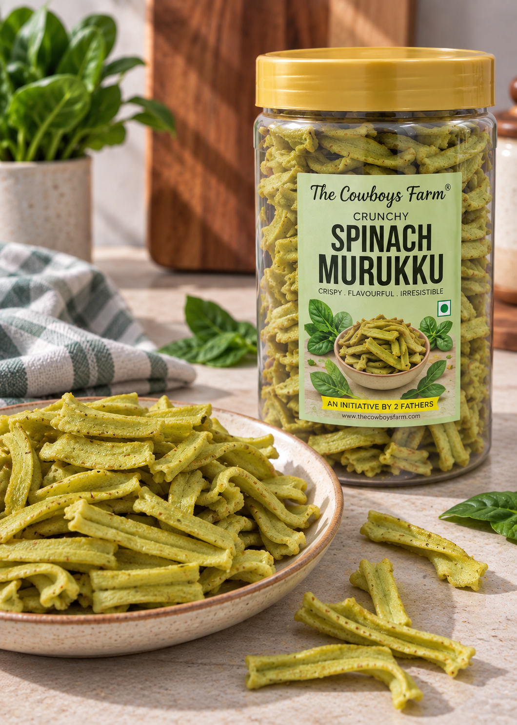 Spinach Murukku Sticks